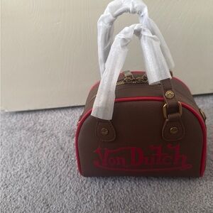Von Dutch Brown and Red Mini Bag